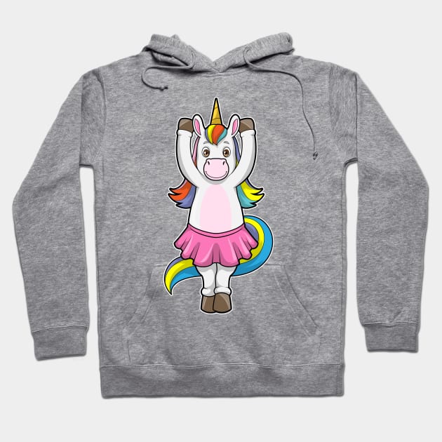 Unicorn at Ballet Dance with Skirt Hoodie by Markus Schnabel